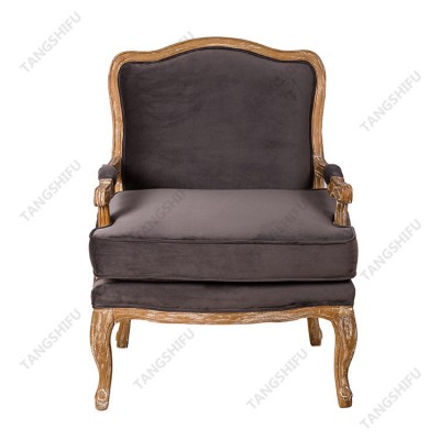 High quality hardwood frame and grey velvet Accent Chair