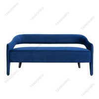 2017 popular modern living room upholstery blue velvet sofa